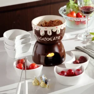 Fondue-Becher, Keramik, kleiner Käse, Schokolade, schmelzender Fondue-Topf, Schokoladen-Fondue-Becher, Zuhause, Snack, Süßigkeiten, Schokolade, Schmelztopf