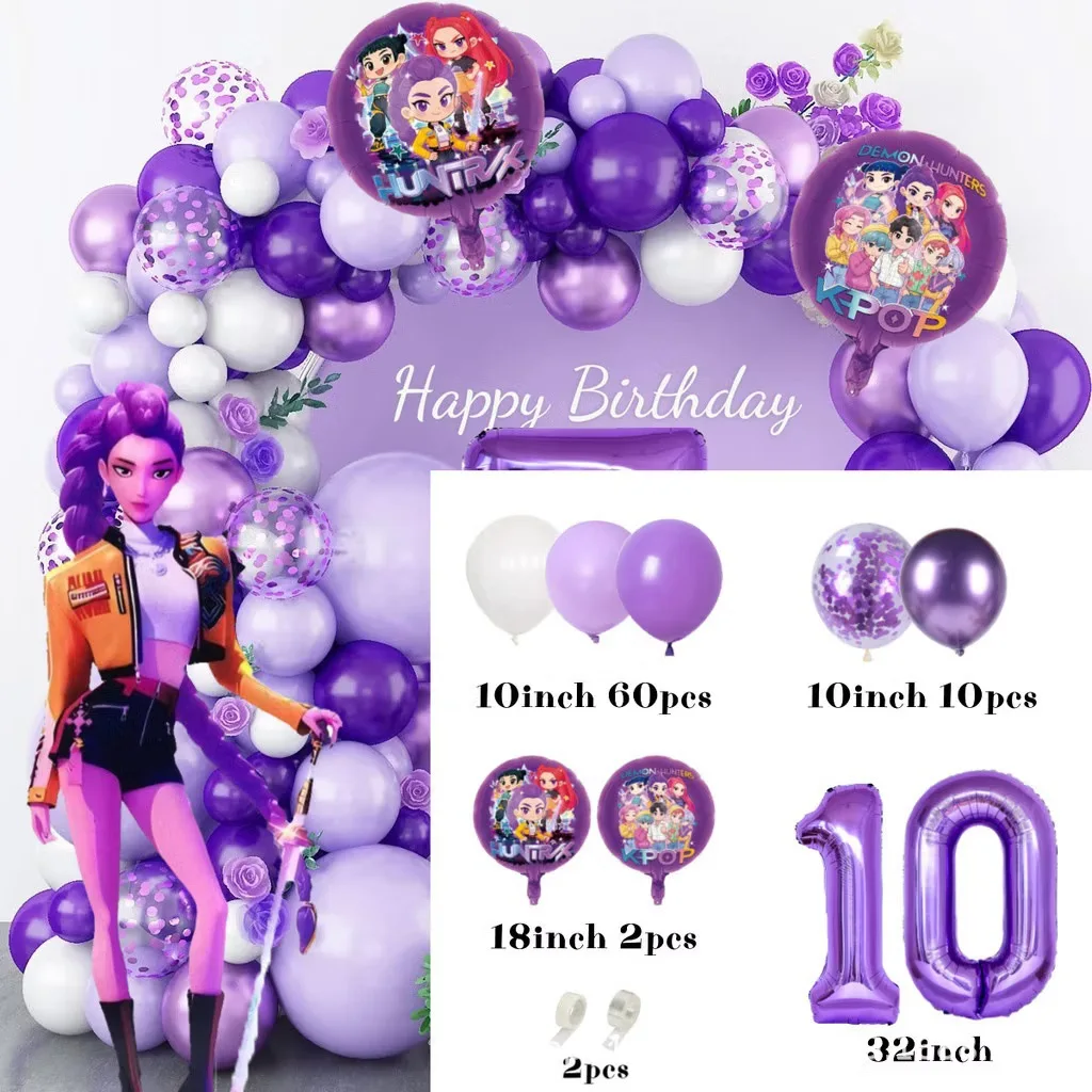 K-Pop Geburtstagsparty-Dekorationen, Lila-Rosa Ballongirlanden-Set Mit Folienballons &Amp; Happy Birthday Hintergrund Für Partys K-Pop Geburtstagsparty-Dekorationen, Lila-Rosa Ballongirlanden-Set Mit Folienballons &Amp; Happy Birthday Hintergrund Für Partys - Image 10