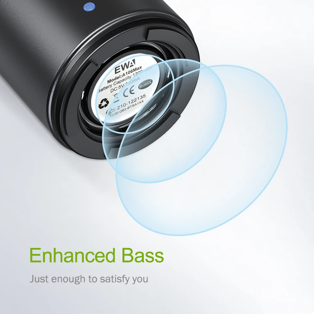 Ewa A106Max Bluetooth-Lautsprecher 8 W &Amp; Bass – Hd-Sound, Bluetooth 5.0, 1200 Mah, Kompakt Und Kabellos Ewa A106Max Bluetooth-Lautsprecher 8 W &Amp; Bass – Hd-Sound, Bluetooth 5.0, 1200 Mah, Kompakt Und Kabellos - Image 2