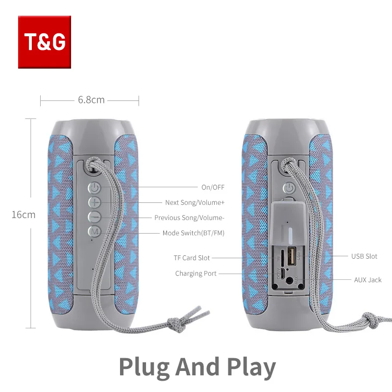 T&Amp;G Tg117 Bluetooth-Lautsprecher – Tragbare Tws-Soundbox Mit Wasserdichtem Stereo-Surround-Sound, Tf-Karte &Amp; Fm-Radio Für Outdoor T&Amp;G Tg117 Bluetooth-Lautsprecher – Tragbare Tws-Soundbox Mit Wasserdichtem Stereo-Surround-Sound, Tf-Karte &Amp; Fm-Radio Für Outdoor - Image 5