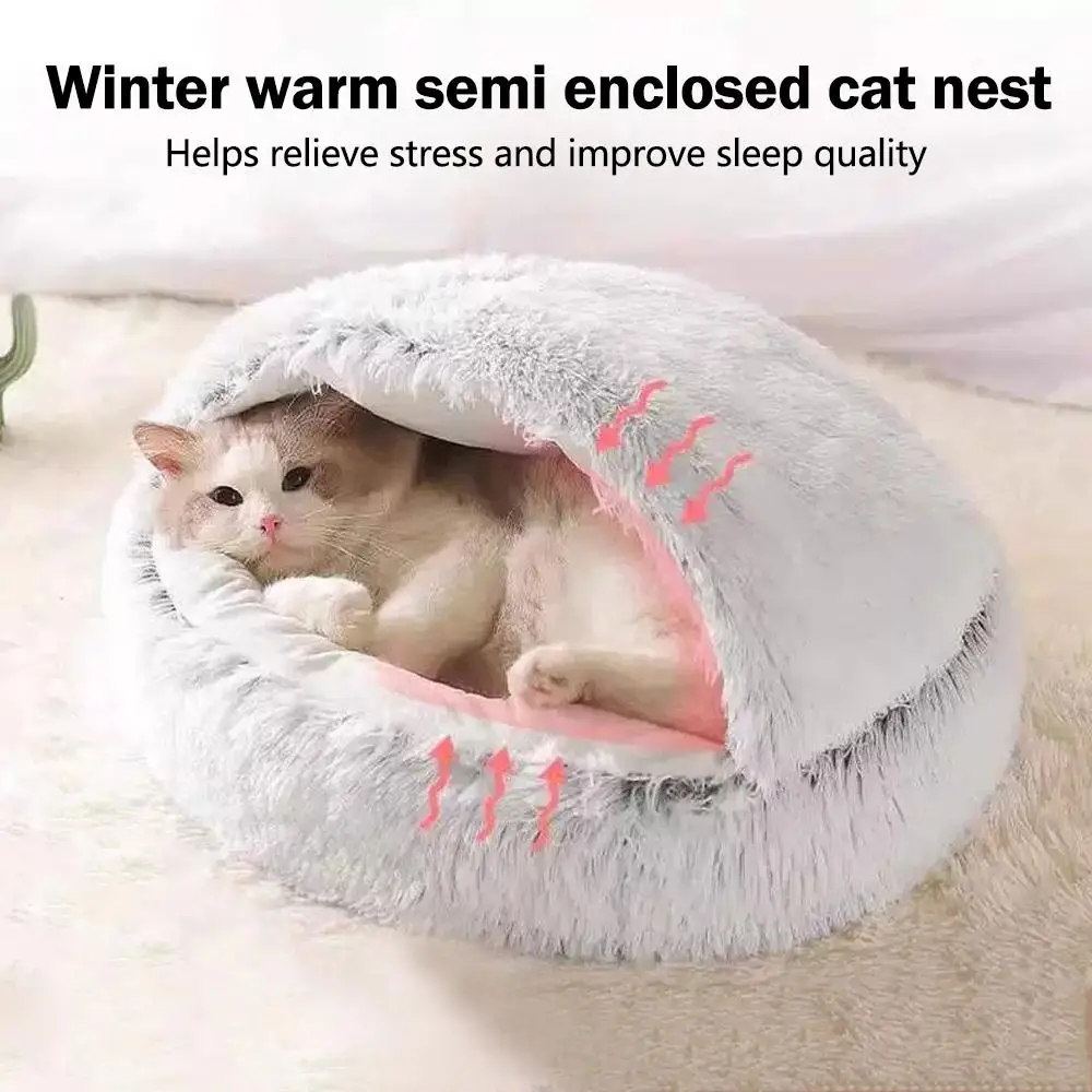 Winter Plush Pet Cat Bed Round Cat Cushion Cat House Warm Cats Basket Pet Sleep Bag Kitten Nest Kennel For Pet Dog Cats Winter Plush Pet Cat Bed Round Cat Cushion Cat House Warm Cats Basket Pet Sleep Bag Kitten Nest Kennel For Pet Dog Cats - Image 11