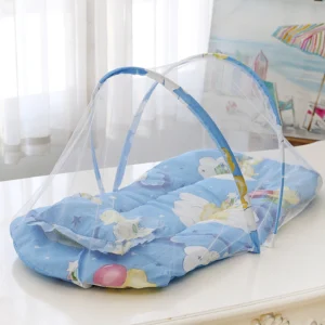 Faltbares Babybett-Moskitonetz mit Matratze und Kissen, Schlafunterlage für Neugeborene, Moskitonetz für Babybetten, Reisebett