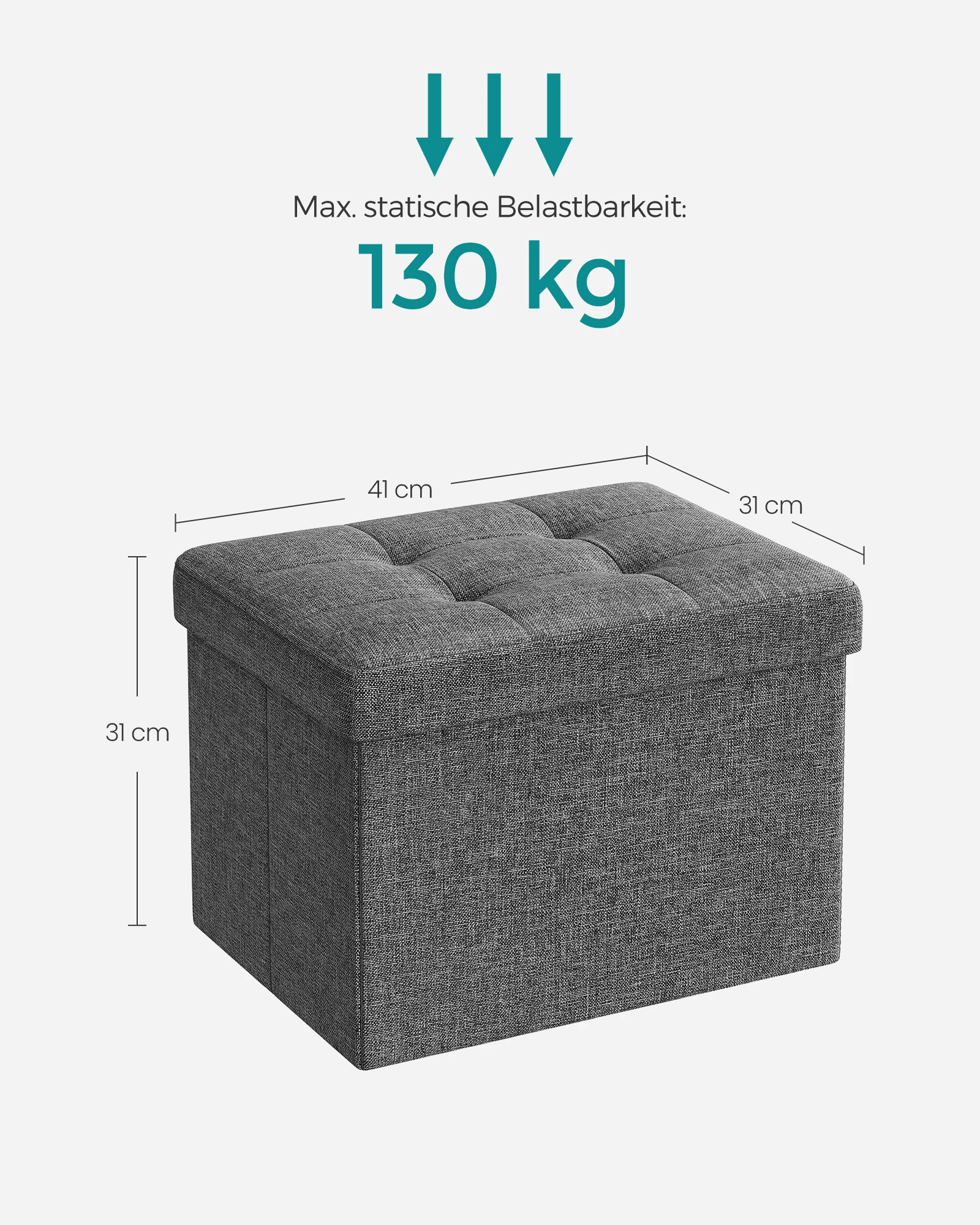 Songmics Seat Stool (1 St), With Storage Space Foldable Stool Seat Dice 30X30X30Cm Songmics Seat Stool (1 St), With Storage Space Foldable Stool Seat Dice 30X30X30Cm - Image 3