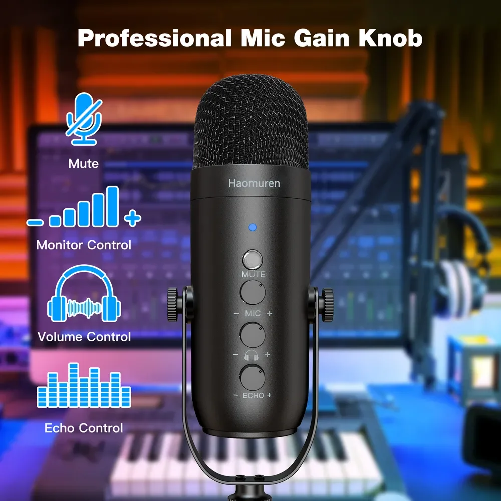 Haomuren Podcast Mikrofon Usb Mit Auslegerarm Für Pc, Youtube &Amp; Streaming Haomuren Podcast Mikrofon Usb Mit Auslegerarm Für Pc, Youtube &Amp; Streaming - Image 5