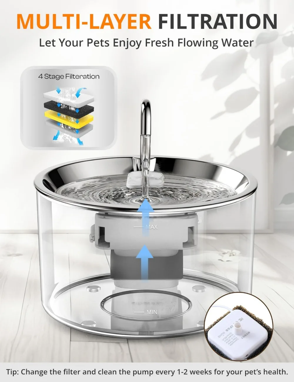 3L Kabelloser Katzenwasserbrunnen Mit Automatischem Sensor, Trinkbrunnen Für Katzen Und Hunde, Haustier-Wasserspender, Zubehör 3L Kabelloser Katzenwasserbrunnen Mit Automatischem Sensor, Trinkbrunnen Für Katzen Und Hunde, Haustier-Wasserspender, Zubehör - Image 12