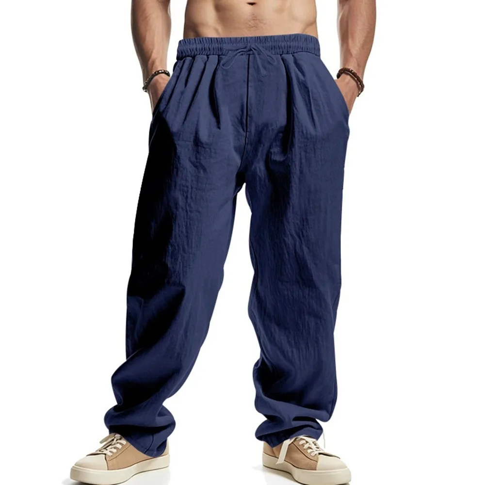 Herren-Hose Mit Geradem Bein, Baumwoll-Leinen, Atmungsaktive Hose, Leichte Strandhose Im Hawaiianischen Stil, Leichte Hose, Lässige Jogginghose Herren-Hose Mit Geradem Bein, Baumwoll-Leinen, Atmungsaktive Hose, Leichte Strandhose Im Hawaiianischen Stil, Leichte Hose, Lässige Jogginghose - Image 7