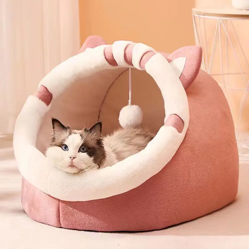 Winterwarmes Katzenbett: Gemütlicher Haustierkorb, Kätzchenliege, Kissen, Katzennestzelt, Sehr Weiche Kleine Hundematte, Tasche, Katzenhöhle Winterwarmes Katzenbett: Gemütlicher Haustierkorb, Kätzchenliege, Kissen, Katzennestzelt, Sehr Weiche Kleine Hundematte, Tasche, Katzenhöhle - Image 5