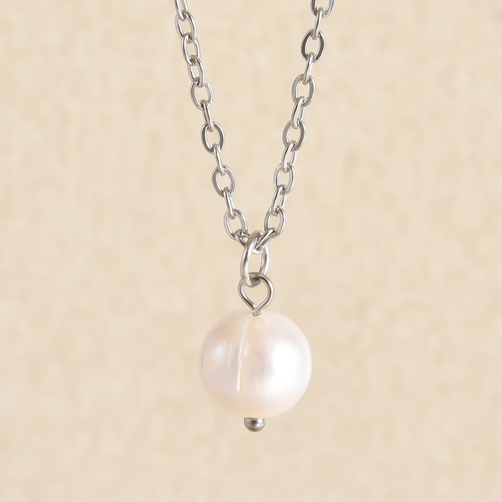 Echte Unregelmäßige Natürliche Süßwasserperlen Anhänger Halsketten Edelstahl O Gliederkette 45/50/60 Cm Modeschmuck Halskette Echte Unregelmäßige Natürliche Süßwasserperlen Anhänger Halsketten Edelstahl O Gliederkette 45/50/60 Cm Modeschmuck Halskette - Image 19