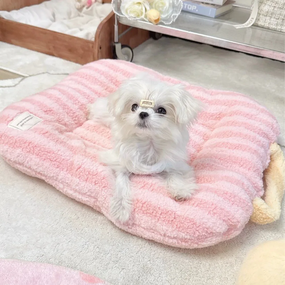 Cute Soft Pet Cat Bed Pad For Four Seasons Soft Plush Oval Comfortable Sleeping Washable For Small Medium Dogs/Cats Pet Products Cute Soft Pet Cat Bed Pad For Four Seasons Soft Plush Oval Comfortable Sleeping Washable For Small Medium Dogs/Cats Pet Products - Image 14