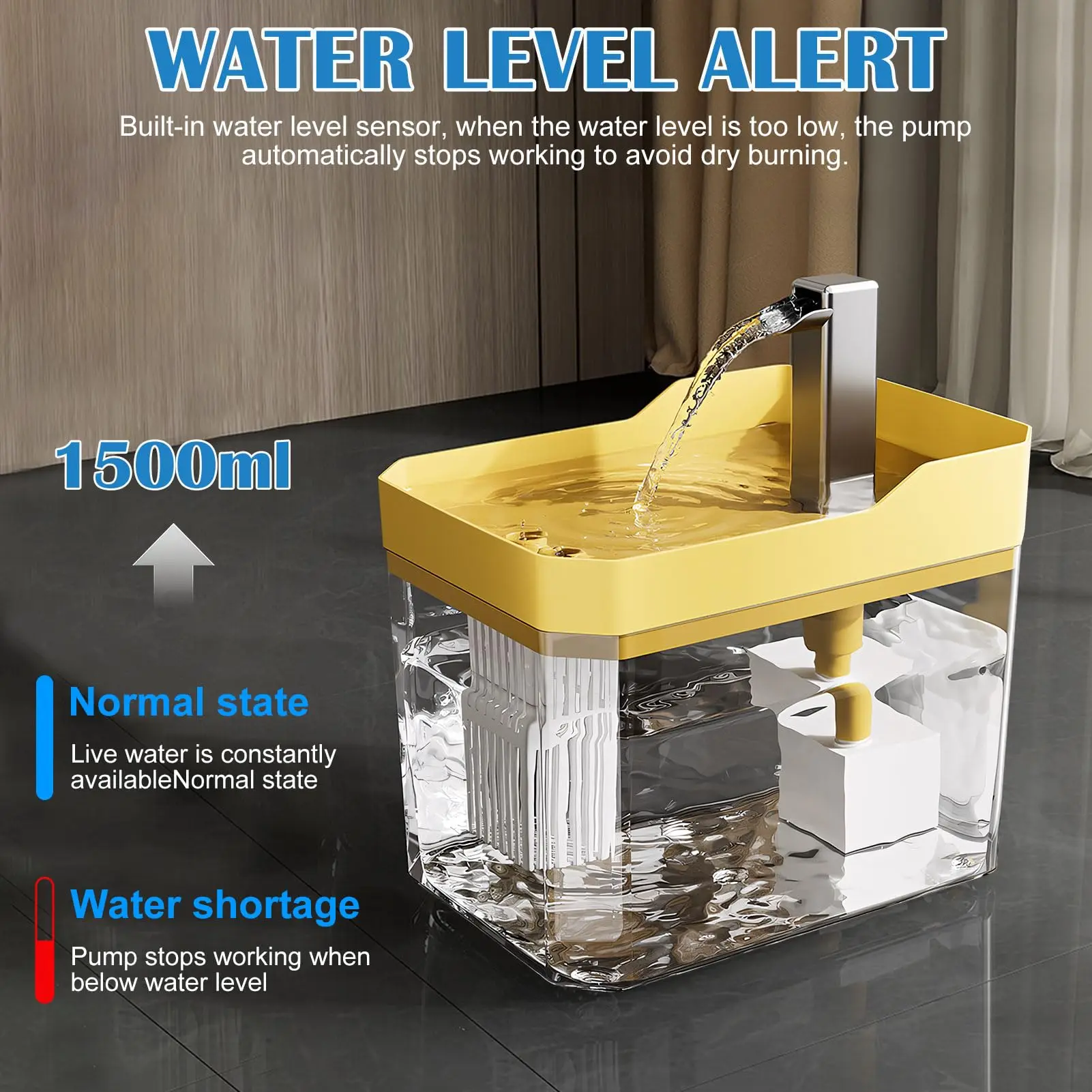 Cat Water Fountain Auto Filter Transparent Drinker Usb Anti-Dry Burning Recirculate Filtering Water Dispenser With Pump Cat Water Fountain Auto Filter Transparent Drinker Usb Anti-Dry Burning Recirculate Filtering Water Dispenser With Pump - Image 3