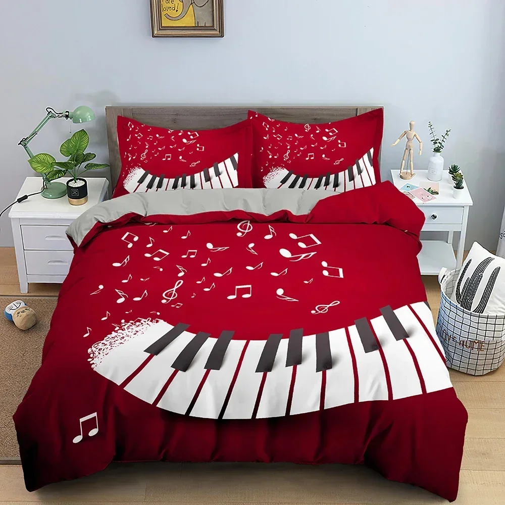 Musik Bettwäsche Set Klavier Tastatur Musik Note Bettbezug Queen Size Bettwäsche Tröster Mikrofaser Gitarre Polyester Bettwäsche Sets Musik Bettwäsche Set Klavier Tastatur Musik Note Bettbezug Queen Size Bettwäsche Tröster Mikrofaser Gitarre Polyester Bettwäsche Sets - Image 15