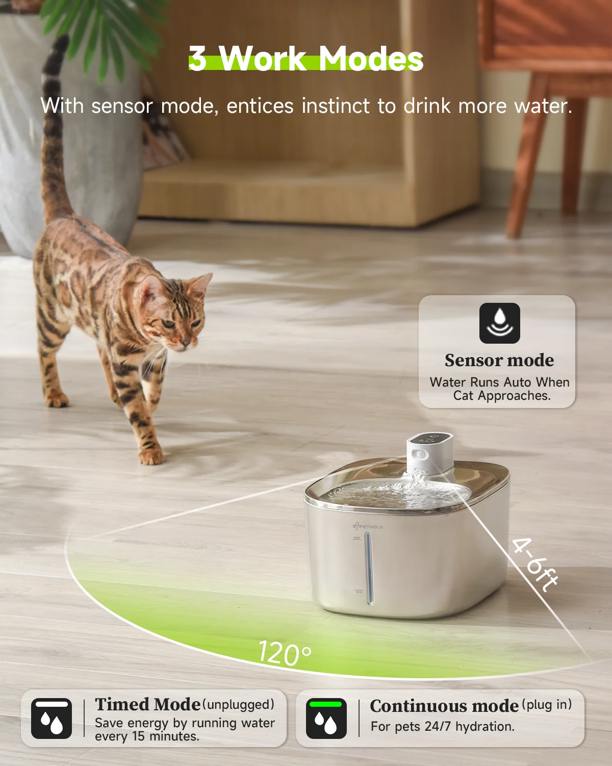 Apetdola 4L Drahtlose Katze Wasser Brunnen Auto Sensor Trinkbrunnen Für Katzen Hund Trinker Haustier Wassersp Ender Zubehör Apetdola 4L Drahtlose Katze Wasser Brunnen Auto Sensor Trinkbrunnen Für Katzen Hund Trinker Haustier Wassersp Ender Zubehör - Image 3