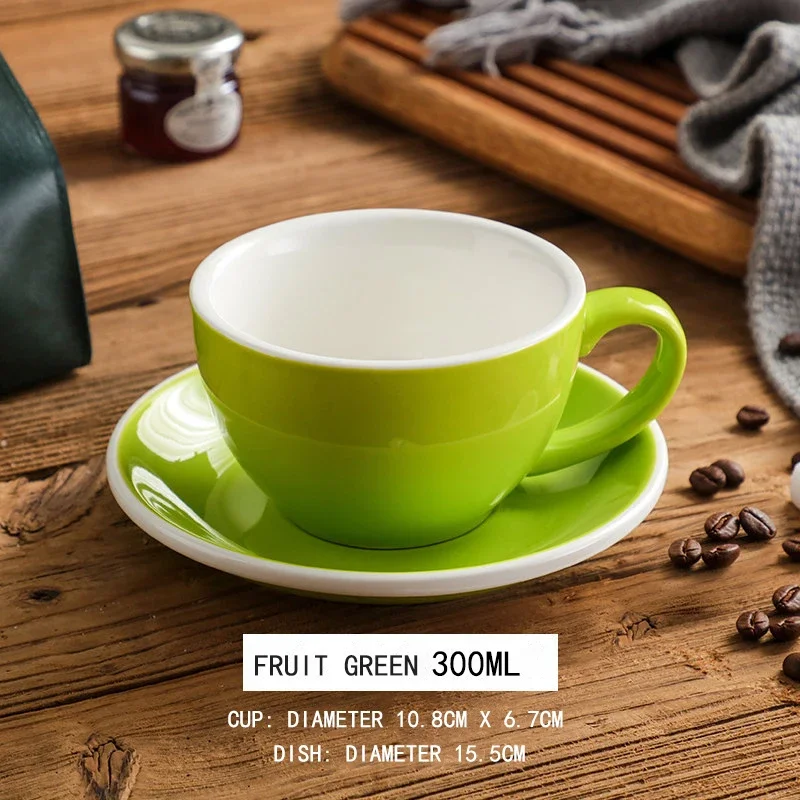 300 Ml Keramik Kaffeetasse Und Untertasse Set Keramik Latte Tassen Frühstück Milch Becher Nachmittagstee Tasse Porzellan Wasser Tassen Großhandel 300 Ml Keramik Kaffeetasse Und Untertasse Set Keramik Latte Tassen Frühstück Milch Becher Nachmittagstee Tasse Porzellan Wasser Tassen Großhandel - Image 3