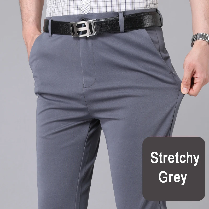 Männliche Hosen Stretch Solid Black Smart Casual Männer Hosen Büro Schnelle Trockene Anzug Hosen Neue Frühling Herbst Koreanische Gerade Hosen Männliche Hosen Stretch Solid Black Smart Casual Männer Hosen Büro Schnelle Trockene Anzug Hosen Neue Frühling Herbst Koreanische Gerade Hosen - Image 11