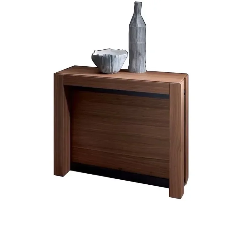 Solid Wood Folding Dining Table, Retractable, Nordic, Rectangular Foldable, Household, Apartment Invisible Dining Customizable Solid Wood Folding Dining Table, Retractable, Nordic, Rectangular Foldable, Household, Apartment Invisible Dining Customizable