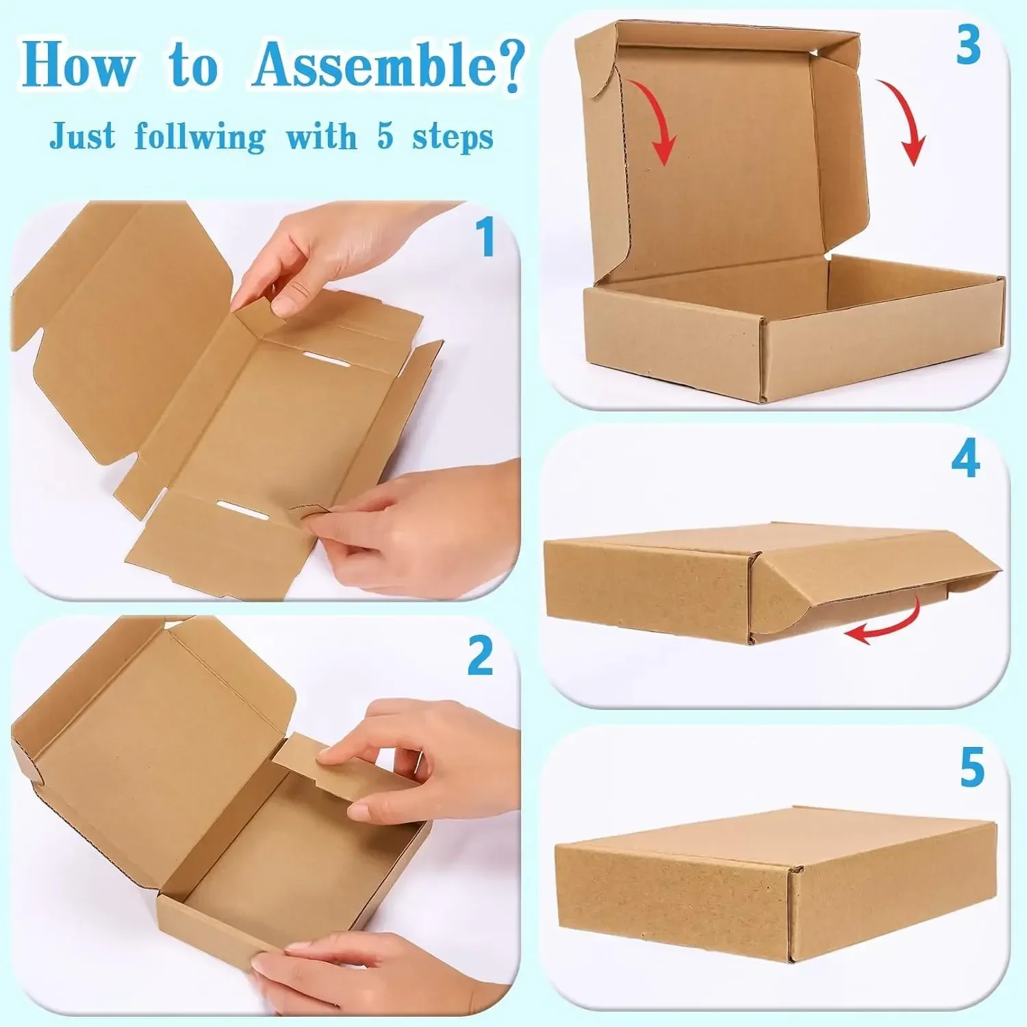 20/10Pcs Wellpappe Box Mailer, Braun Karton Versand Box Wellpappe Mailer Versand Box Kraft Papier Verpackung Box 20/10Pcs Wellpappe Box Mailer, Braun Karton Versand Box Wellpappe Mailer Versand Box Kraft Papier Verpackung Box - Image 3