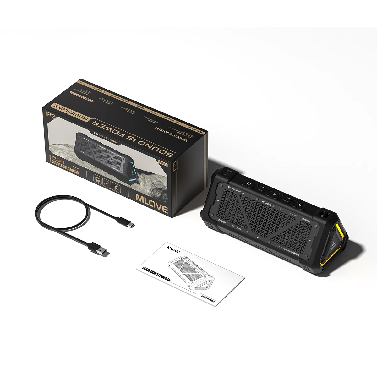 Mlove P3 Outdoor-Bluetooth-Lautsprecher – 40 W, Bluetooth 5.3, Stereo-Sound, Ipx7 Wasserdicht, Micro-Sd-Karte &Amp; Rgb-Licht Mlove P3 Outdoor-Bluetooth-Lautsprecher – 40 W, Bluetooth 5.3, Stereo-Sound, Ipx7 Wasserdicht, Micro-Sd-Karte &Amp; Rgb-Licht - Image 9