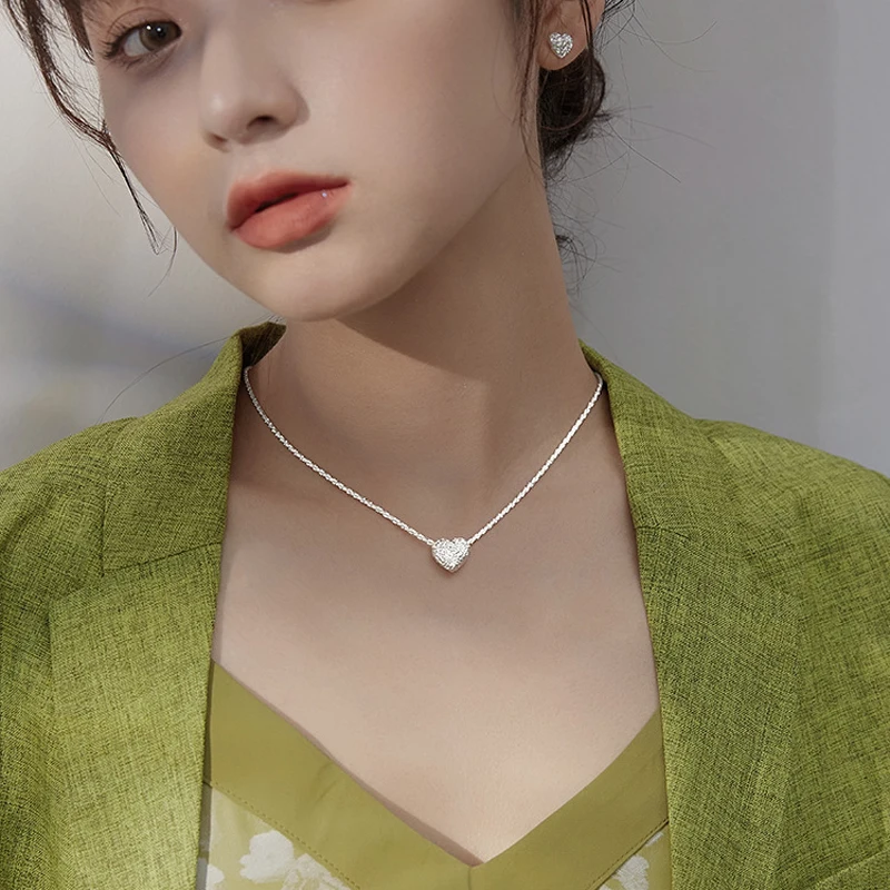 Nieuw 925 Sterling Zilver Mädchen Hammer Muster Liebe Halsket Einfache Herzförmige Anhänger Frauen Geschenk Boutique Schmuck Nk153 Nieuw 925 Sterling Zilver Mädchen Hammer Muster Liebe Halsket Einfache Herzförmige Anhänger Frauen Geschenk Boutique Schmuck Nk153 - Image 17