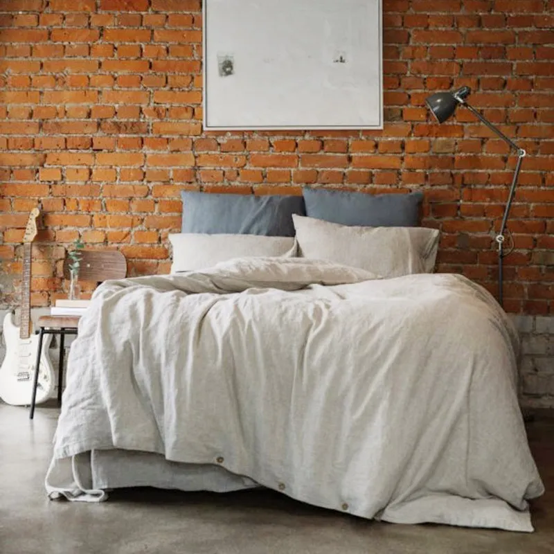 100% Linen Bed Duvet Cover Stone Washed France Linen Solid Color Breathable Sheets Pillowcase Home Textiles Bedding 100% Linen Bed Duvet Cover Stone Washed France Linen Solid Color Breathable Sheets Pillowcase Home Textiles Bedding - Image 3
