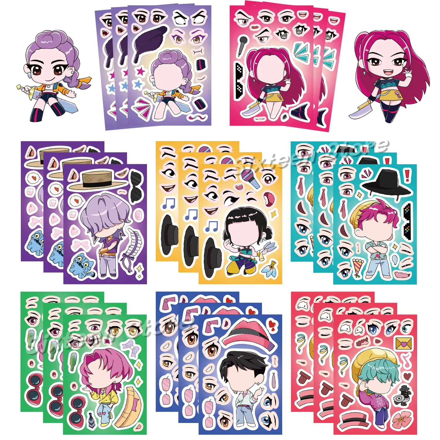 Heiße K-Pop Geburtstagsparty-Geschenke: Cartoon-Kinder-Geschenkset – Wiederverwendbarer Strohhalm, Stempelaufkleber, Armband, Schlüsselanhänger, Anstecknadel, Spielbelohnung, Souvenir Heiße K-Pop Geburtstagsparty-Geschenke: Cartoon-Kinder-Geschenkset – Wiederverwendbarer Strohhalm, Stempelaufkleber, Armband, Schlüsselanhänger, Anstecknadel, Spielbelohnung, Souvenir - Image 11