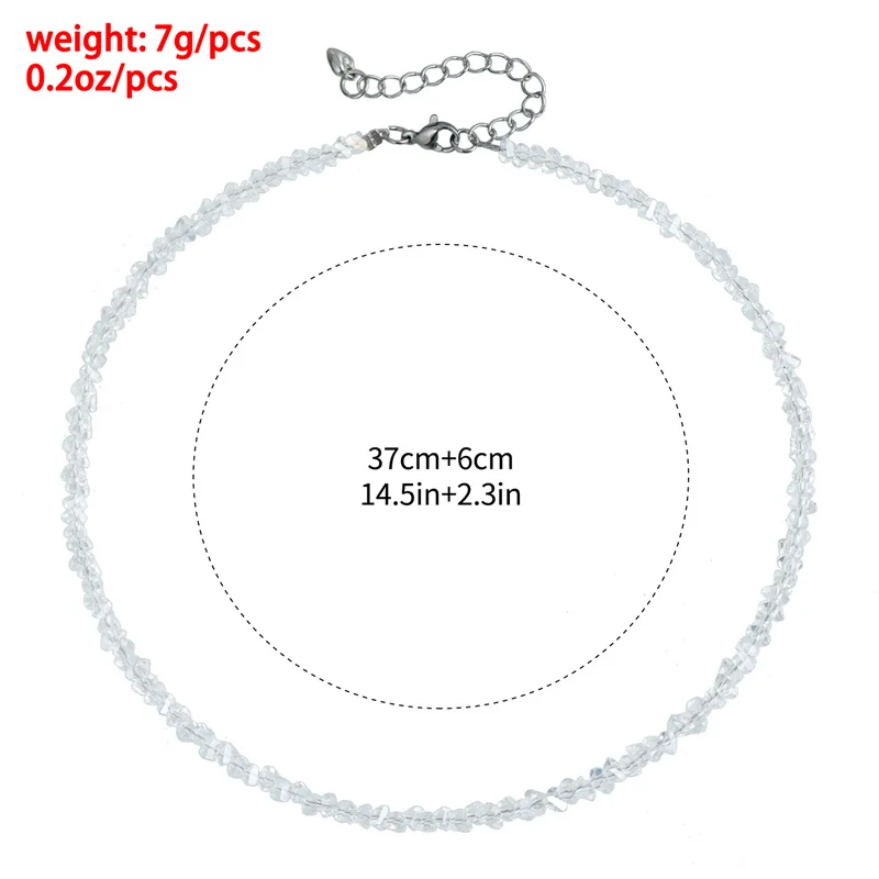 Transparent Crystal Irregular Beaded Choker Necklace For Women Korean Collarbone Clavicle Chain On The Neck Collar Jewelry Transparent Crystal Irregular Beaded Choker Necklace For Women Korean Collarbone Clavicle Chain On The Neck Collar Jewelry - Image 4