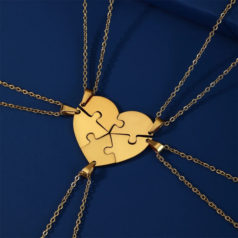 Dreamtimes Liebe Herz Puzzle Anhänger Halskette 2/3/4/5/6 Stück Edelstahl Frauen Männer Schmuck Liebhaber Familie Freunde Geschenke Dreamtimes Liebe Herz Puzzle Anhänger Halskette 2/3/4/5/6 Stück Edelstahl Frauen Männer Schmuck Liebhaber Familie Freunde Geschenke - Image 2