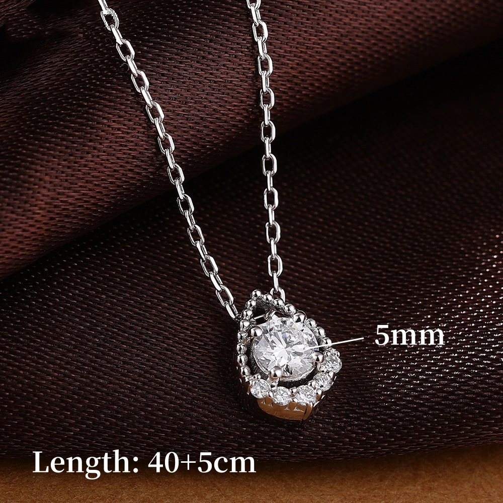 Nkhog 0,5 Ct Echter Moissanit S925 Silber Anhänger Halskette Für Frauen Funkelnde Labor-Diamant-Halskette 18 Karat Vergoldet Edler Schmuck Geschenk Nkhog 0,5 Ct Echter Moissanit S925 Silber Anhänger Halskette Für Frauen Funkelnde Labor-Diamant-Halskette 18 Karat Vergoldet Edler Schmuck Geschenk - Image 3