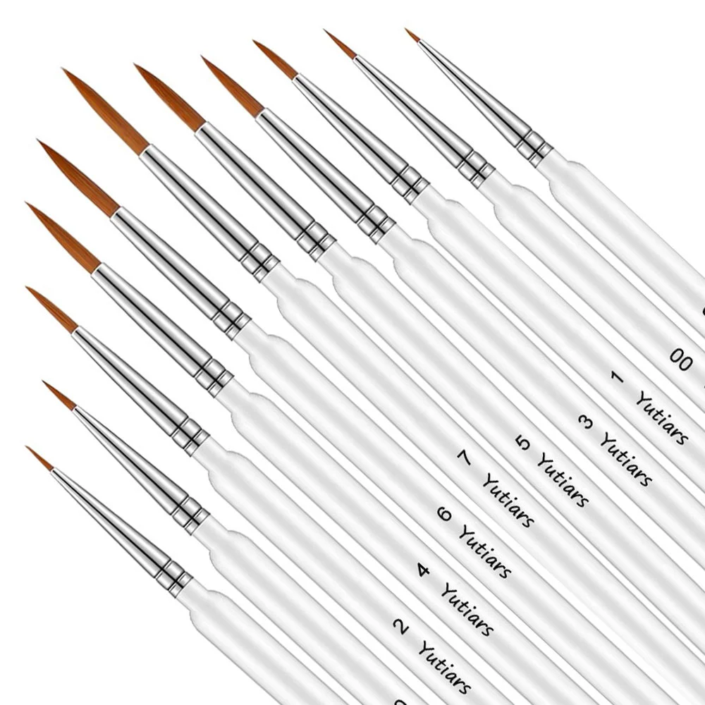 10/11-Teiliges Miniatur-Pinsel-Set Mit Detailspitze Und Ergonomischem Griff – Geeignet Für Acrylmalerei, Öl, Wat 10/11-Teiliges Miniatur-Pinsel-Set Mit Detailspitze Und Ergonomischem Griff – Geeignet Für Acrylmalerei, Öl, Wat - Image 9