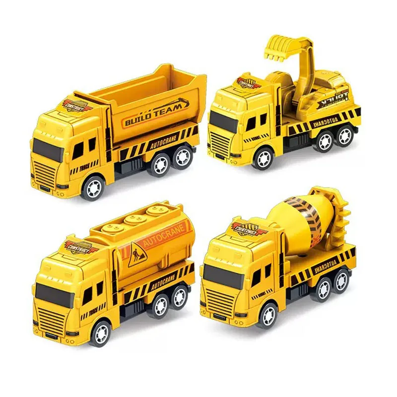 4Er-Pack Rückzieh-Autos, Reibungsgetriebene Spielzeugfahrzeuge Bau-Set - Muldenkipper Kran Für Kleinkinder Jungen Mädchen Geschenk 4Er-Pack Rückzieh-Autos, Reibungsgetriebene Spielzeugfahrzeuge Bau-Set - Muldenkipper Kran Für Kleinkinder Jungen Mädchen Geschenk - Image 6