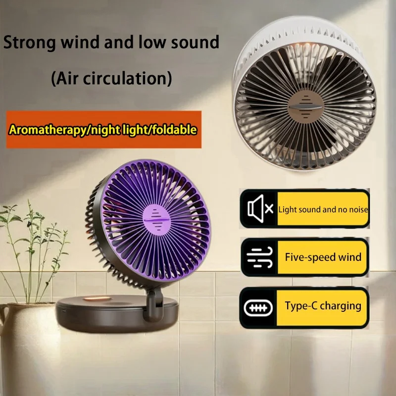 Lenovo 5000Mah 3-In-1 Ventilator – Faltbarer Wand- Und Standventilator Mit 4 Stufen Und Warmem Nachtlicht Lenovo 5000Mah 3-In-1 Ventilator – Faltbarer Wand- Und Standventilator Mit 4 Stufen Und Warmem Nachtlicht - Image 4