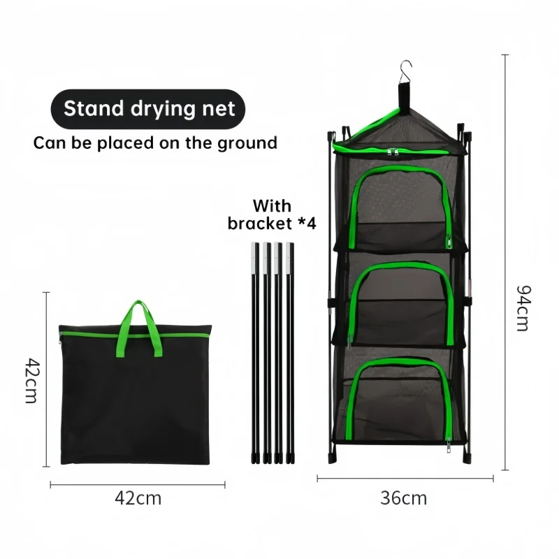 Outdoor Camping Tableware Storage Ventilated Net Bowl Basin Drying Net Foldable 4 Layers Storage Multifunctional Hanging Mesh Outdoor Camping Tableware Storage Ventilated Net Bowl Basin Drying Net Foldable 4 Layers Storage Multifunctional Hanging Mesh - Image 8