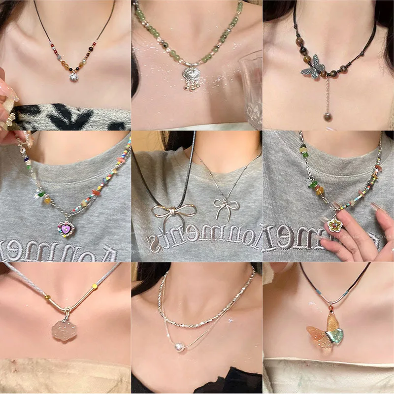 Hochwertige Schmetterlings-Perlenkette Für Damen, Schlüsselbeinkette, Trendiges Schmuck-Accessoire Hochwertige Schmetterlings-Perlenkette Für Damen, Schlüsselbeinkette, Trendiges Schmuck-Accessoire - Image 2