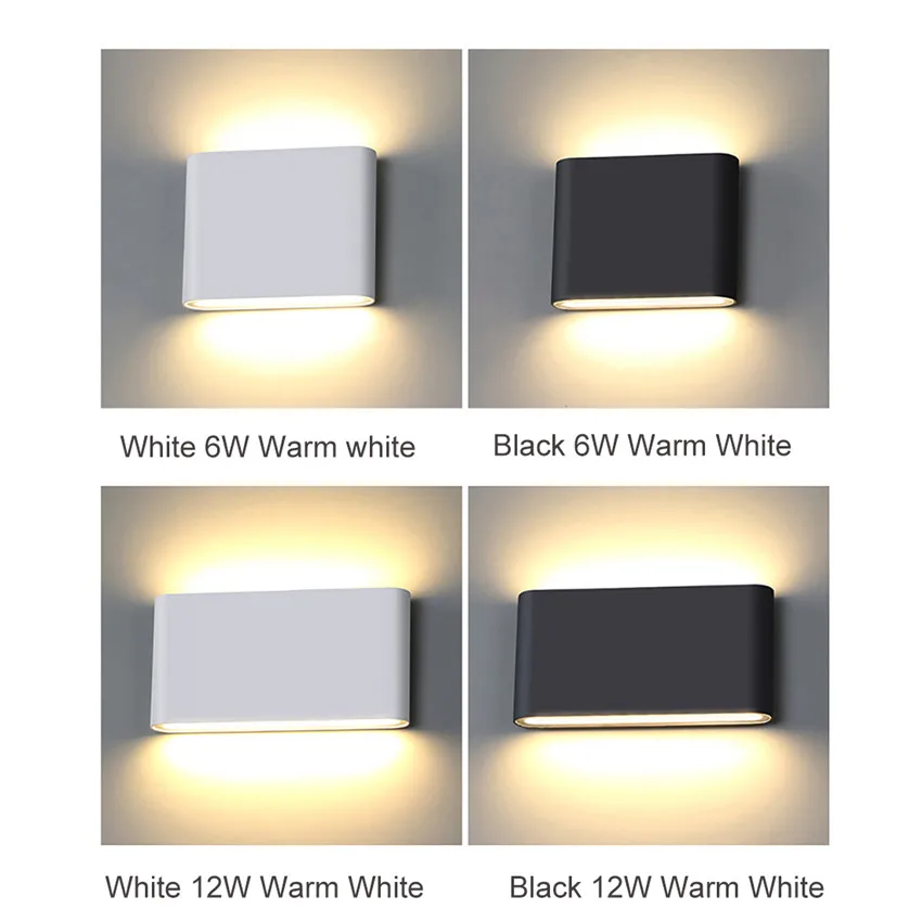 Moderne Wasserdichte 12W Led-Wandleuchte Für Den Außenbereich, Ip65, Aluminium, Nach Oben Und Unten, Wandleuchte, Garten, Veranda, Wandleuchte, Dekoration, Licht 110V, 220V Moderne Wasserdichte 12W Led-Wandleuchte Für Den Außenbereich, Ip65, Aluminium, Nach Oben Und Unten, Wandleuchte, Garten, Veranda, Wandleuchte, Dekoration, Licht 110V, 220V - Image 4