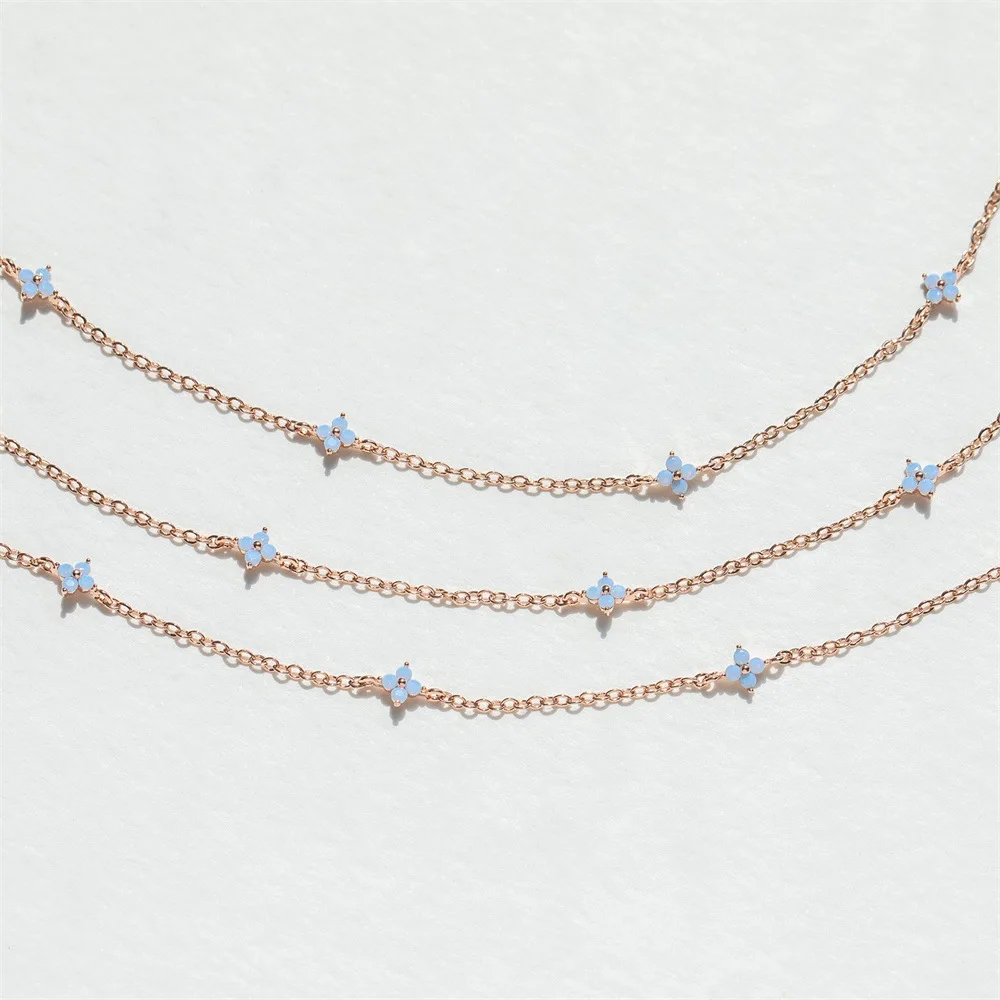 Neue Design Winzige Blaue Blume Halskette Für Frauen Gold Farbe Nette Anhänger Halskette Trendy Weibliche Geburtstag Schmuck Bijoux Geschenk Neue Design Winzige Blaue Blume Halskette Für Frauen Gold Farbe Nette Anhänger Halskette Trendy Weibliche Geburtstag Schmuck Bijoux Geschenk - Image 3