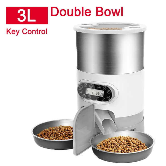 Cat Timing Feeder Smart App Cat Feeder Stainless Steel Double Meal Pet Food Remote Feeding Automatic Dispenser Suitable Cats Dog Cat Timing Feeder Smart App Cat Feeder Stainless Steel Double Meal Pet Food Remote Feeding Automatic Dispenser Suitable Cats Dog - Image 10