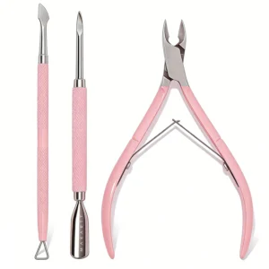 Nagelhauttrimmer und Nagelhautentferner mit Nagelhautschieber, Professionelles, langlebiges Pediküre- und Maniküre-Werkzeug aus Edelstahl, Nagelknipser