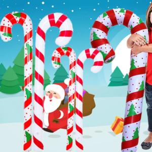 Weihnachtsdekoration aufblasbarer Weihnachtsmannstange PVC Lutscherballon Urlaubsdekoration Heimdruck Weihnachten Zuckerstange Spielzeug Geschenk