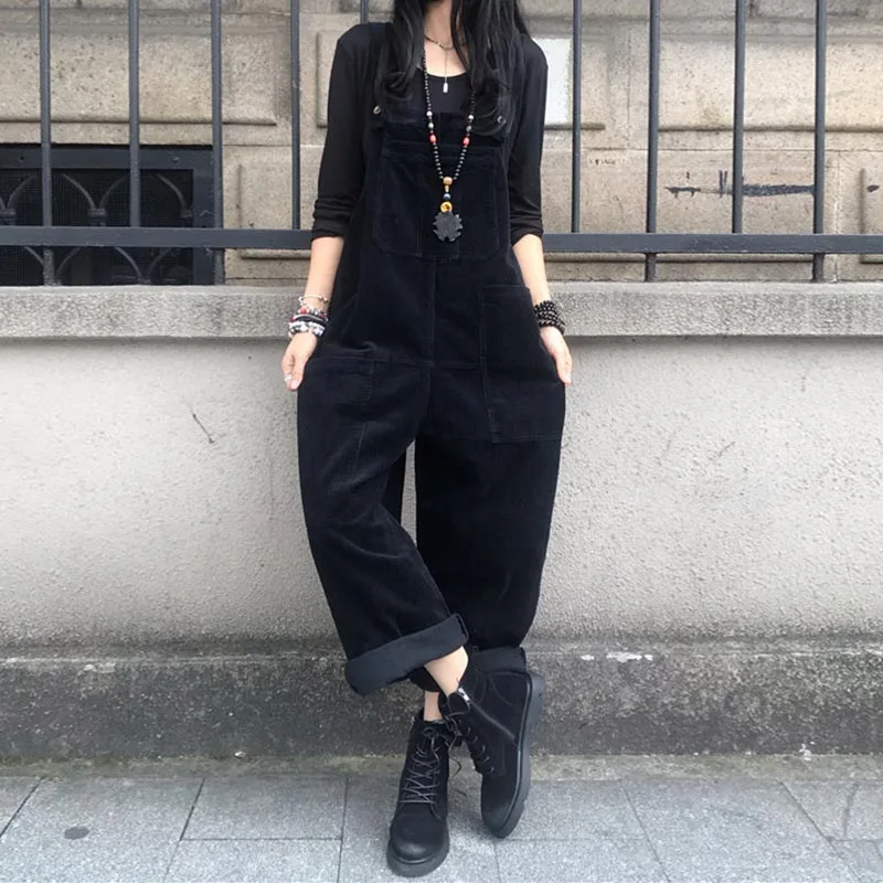 Cord-Latzhosen Für Damen, Sommer-Overalls Zanzea 2026, Lässige Hosenträger-Haremshosen, Einfarbige Damen-Rompers, Übergroße Damenmode Cord-Latzhosen Für Damen, Sommer-Overalls Zanzea 2026, Lässige Hosenträger-Haremshosen, Einfarbige Damen-Rompers, Übergroße Damenmode - Image 7