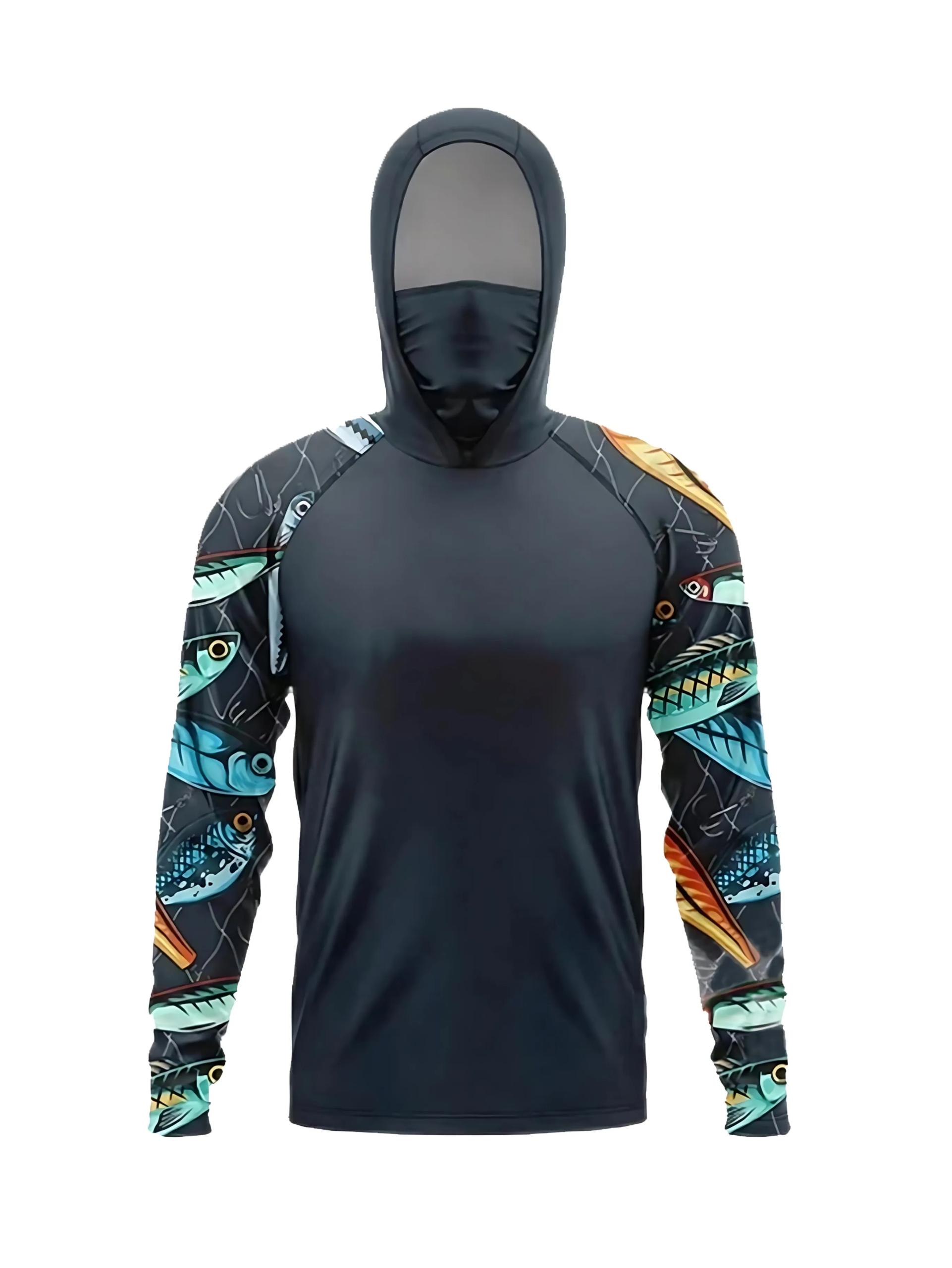 Angler-Kapuzenpullover, Schwimm-Sonnenschutz, Uv-Blockierende Maske, Fischförmiges Oberteil, Ausrüstungsset, Anglerkleidung Mit Hut. Angler-Kapuzenpullover, Schwimm-Sonnenschutz, Uv-Blockierende Maske, Fischförmiges Oberteil, Ausrüstungsset, Anglerkleidung Mit Hut.
