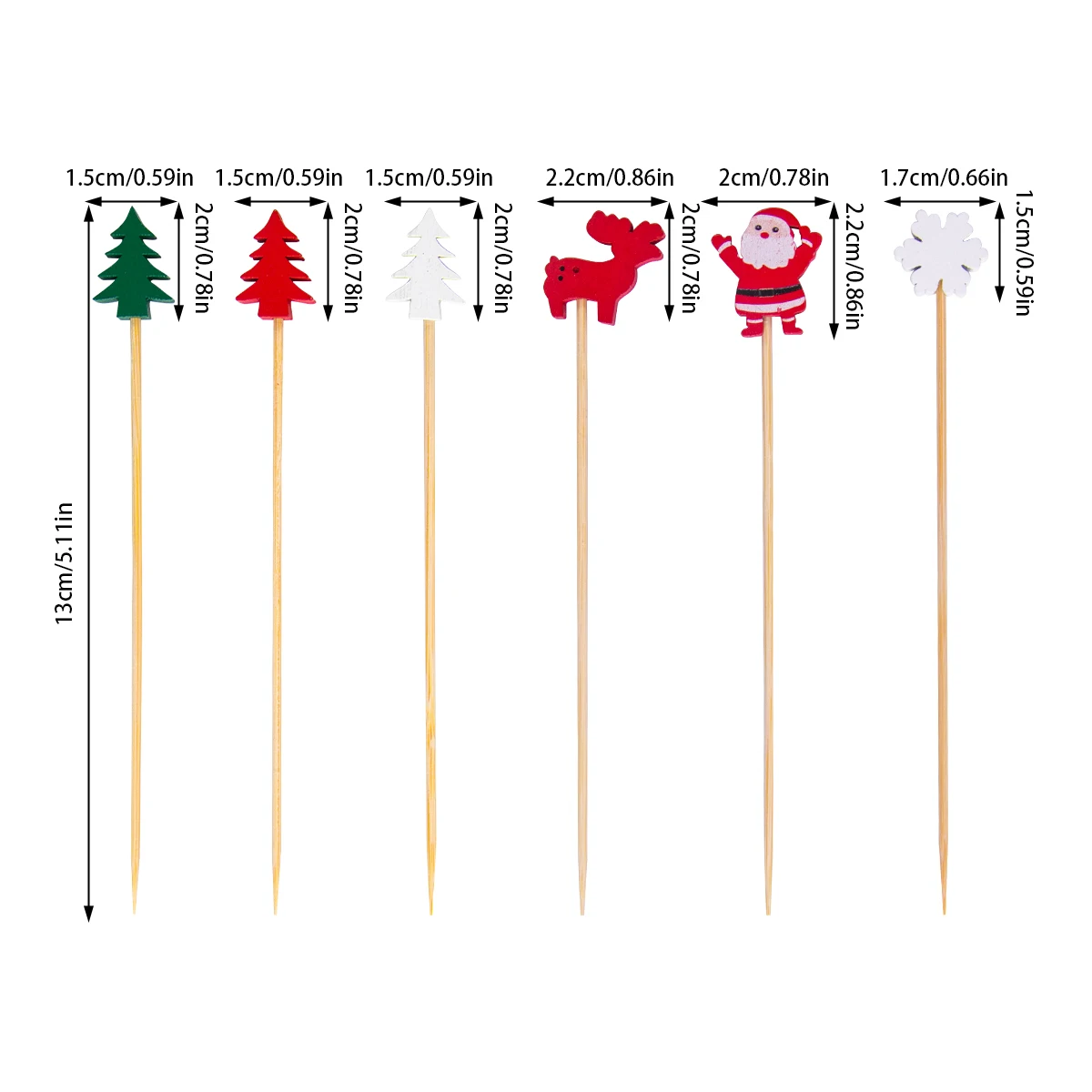 50/100 Stücke Weihnachten Obst Lebensmittel Sticks Santa Claus Schneeflocke Schneemann Cocktail Zahnstocher Cupcake Topper Weihnachten Party Dekoration 50/100 Stücke Weihnachten Obst Lebensmittel Sticks Santa Claus Schneeflocke Schneemann Cocktail Zahnstocher Cupcake Topper Weihnachten Party Dekoration - Image 6