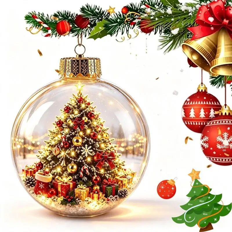 Heißer Verkauf: Warmes, Leuchtendes Led-Mini-Diorama-Weihnachtsornament Zum Aufhängen Für Die Dekoration Von Weihnachtsbäumen Heißer Verkauf: Warmes, Leuchtendes Led-Mini-Diorama-Weihnachtsornament Zum Aufhängen Für Die Dekoration Von Weihnachtsbäumen - Image 2
