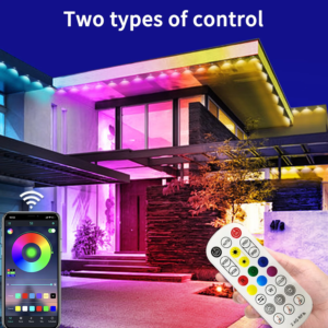 300FT 180LED Permanente Outdoor-Dachrand-LED-Lichterkette Wasserdichte RGB-Lichterkette DIY-Szenenbeleuchtung für Weihnachten, Geburtstag, Feiertage und Partys