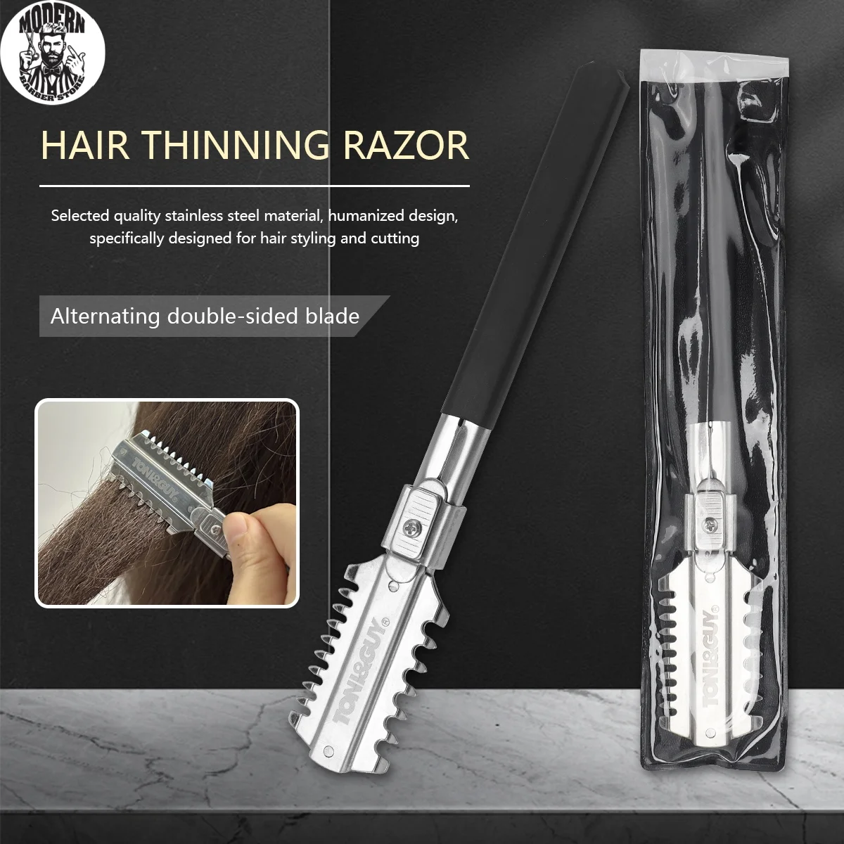 Salon Doppelklingen-Rasiermesser Für Haarschnitte, Manuelle Haarschneidewerkzeuge, Barttrimmer, Friseurbedarf, Styling-Zubehör Salon Doppelklingen-Rasiermesser Für Haarschnitte, Manuelle Haarschneidewerkzeuge, Barttrimmer, Friseurbedarf, Styling-Zubehör
