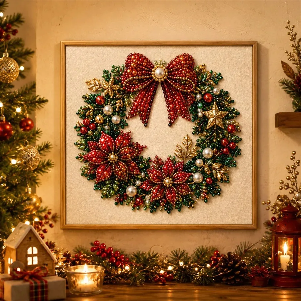 Neues Weihnachts-Perlen-Diamant-Malerei-Set Mit Weihnachtsmann-Elch-Muster, Diy-Perlenkunst, Geeignet Als Weihnachtsgeschenk, Partygeschenk Neues Weihnachts-Perlen-Diamant-Malerei-Set Mit Weihnachtsmann-Elch-Muster, Diy-Perlenkunst, Geeignet Als Weihnachtsgeschenk, Partygeschenk - Image 10