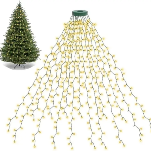 1,5 M/2 M/3 M LED Ring Weihnachtsbaum Tops Lichter Dekoration Baum Lichter String für Terrasse Garten Im Freien Wasserdichte Wasserfall Licht