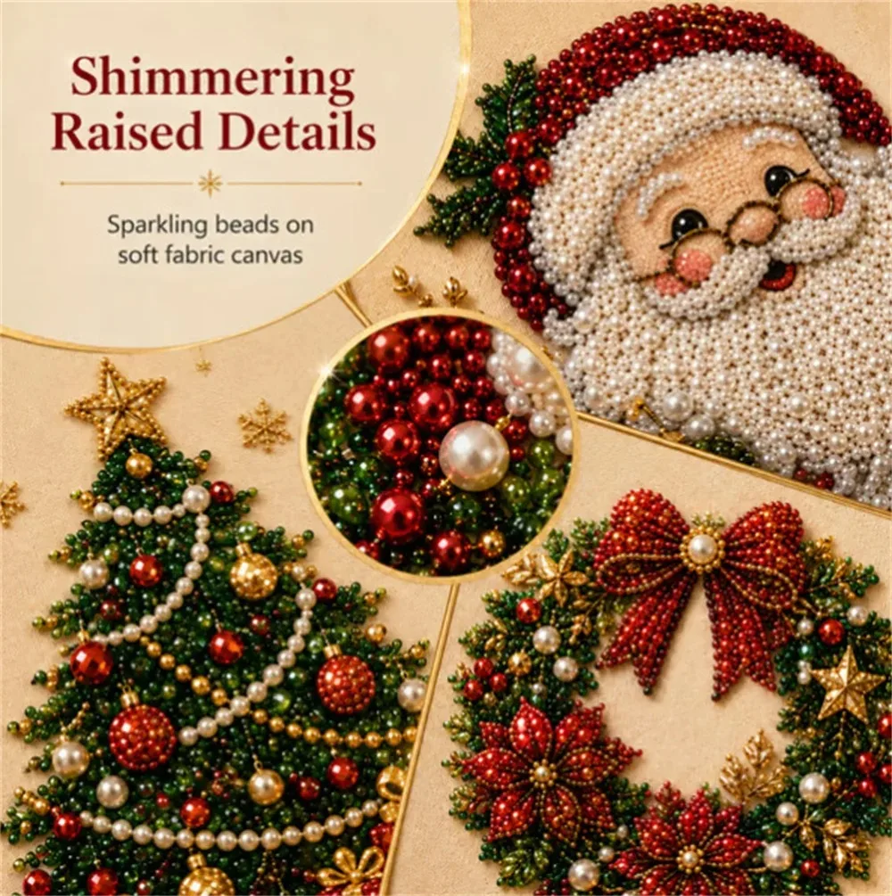Neues Weihnachts-Perlen-Diamant-Malerei-Set Mit Weihnachtsmann-Elch-Muster, Diy-Perlenkunst, Geeignet Als Weihnachtsgeschenk, Partygeschenk Neues Weihnachts-Perlen-Diamant-Malerei-Set Mit Weihnachtsmann-Elch-Muster, Diy-Perlenkunst, Geeignet Als Weihnachtsgeschenk, Partygeschenk - Image 5