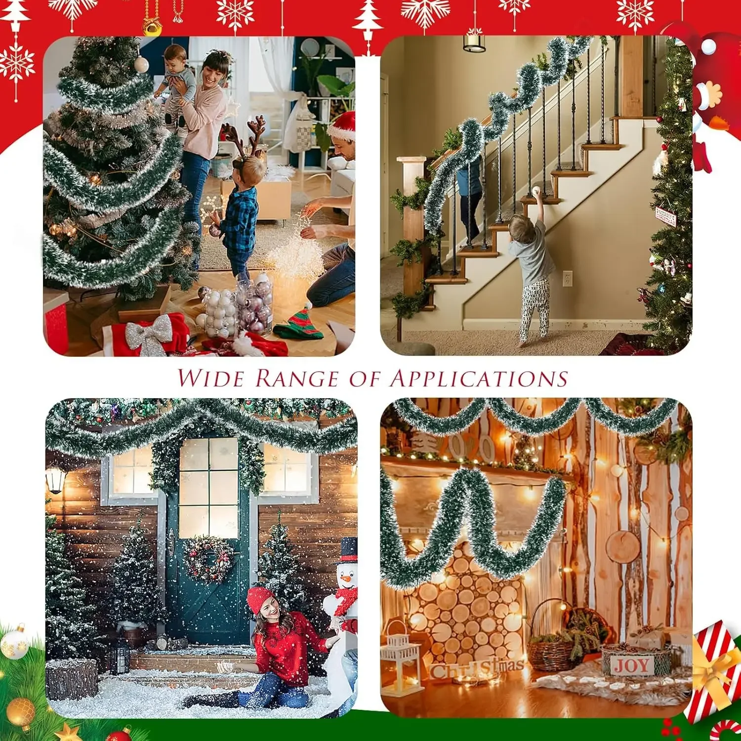 2M-30M Weihnachts-Lametta-Bänder, Girlanden, Künstliche Madder-Bänder, Diy-Kranz, Party-Deko, Weihnachtsbaum-Hängeornamente 2M-30M Weihnachts-Lametta-Bänder, Girlanden, Künstliche Madder-Bänder, Diy-Kranz, Party-Deko, Weihnachtsbaum-Hängeornamente - Image 6