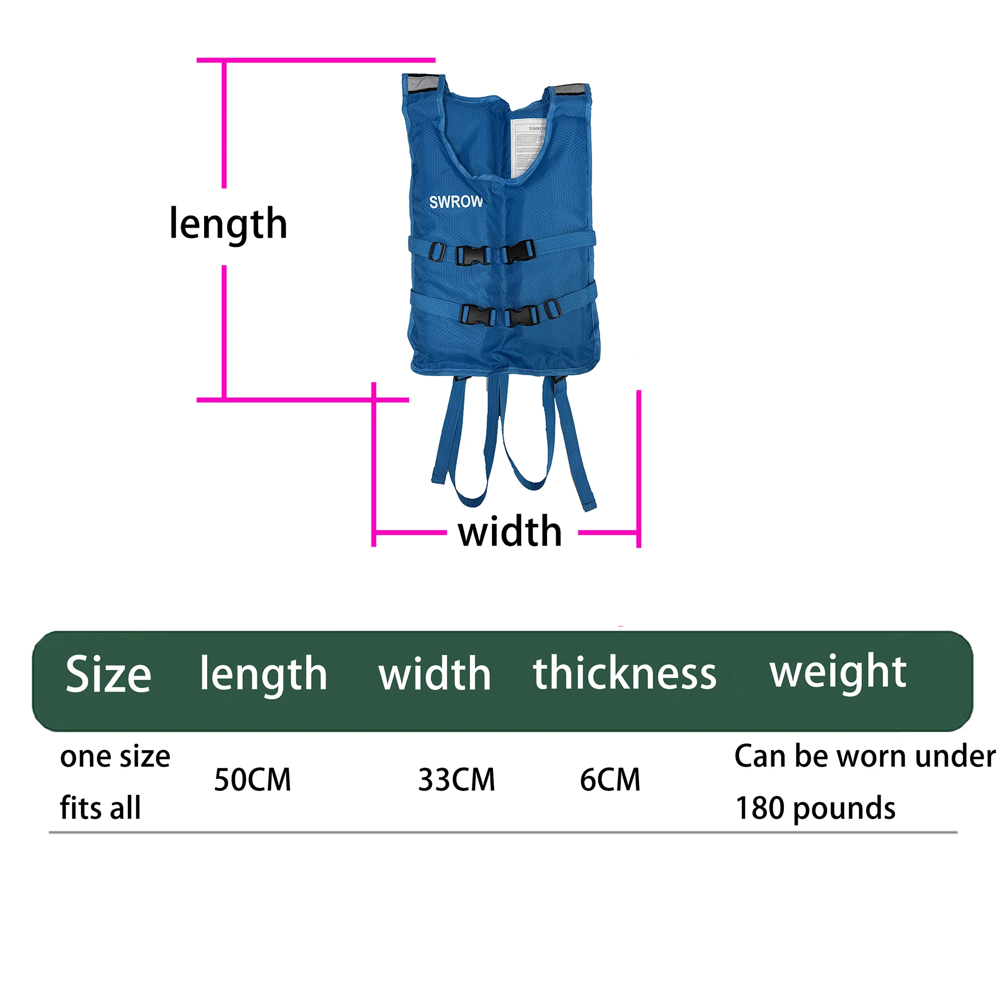 Swrow Adult Children Life Jacket Fishing Vest Great For Water Sports -Boating, Jet Ski, Surfing,Kayak,Paddle Boarding Swrow Adult Children Life Jacket Fishing Vest Great For Water Sports -Boating, Jet Ski, Surfing,Kayak,Paddle Boarding - Image 6
