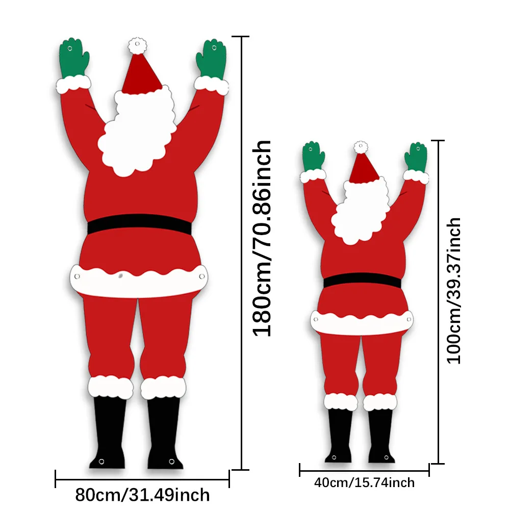 Weihnachtliche Hängedekoration Mit Weihnachtsmann-Ausschnitt, Weihnachtsmann-Ornament Für Veranda, Dachvorsprung, Haustür, Terrasse, Feiertagsdekoration, Weihnachtsfeier, Haus- Und Gartendekoration Weihnachtliche Hängedekoration Mit Weihnachtsmann-Ausschnitt, Weihnachtsmann-Ornament Für Veranda, Dachvorsprung, Haustür, Terrasse, Feiertagsdekoration, Weihnachtsfeier, Haus- Und Gartendekoration - Image 5