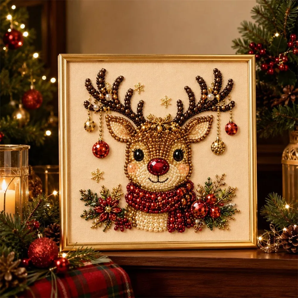 Neues Weihnachts-Perlen-Diamant-Malerei-Set Mit Weihnachtsmann-Elch-Muster, Diy-Perlenkunst, Geeignet Als Weihnachtsgeschenk, Partygeschenk Neues Weihnachts-Perlen-Diamant-Malerei-Set Mit Weihnachtsmann-Elch-Muster, Diy-Perlenkunst, Geeignet Als Weihnachtsgeschenk, Partygeschenk - Image 11
